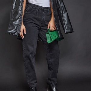 Washed black mom jeans